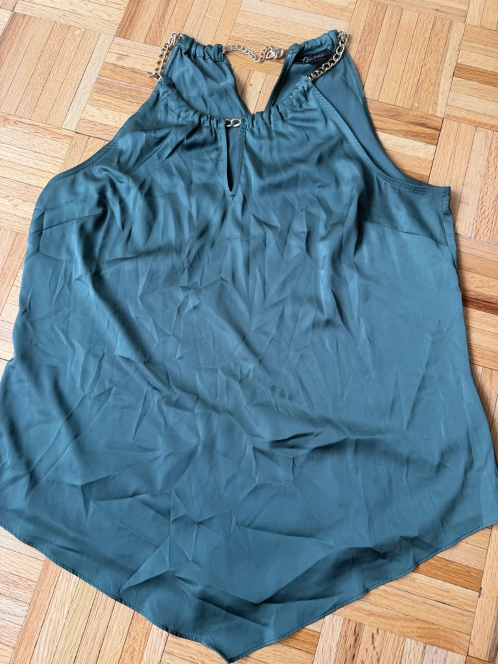 Thalia Sodi Teal Sleeveless Chain-Detail Camisole Size L